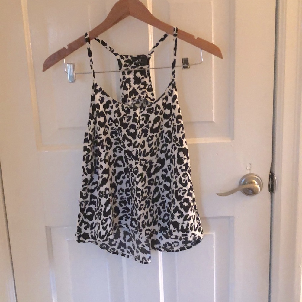 H&M high/low leopard print top